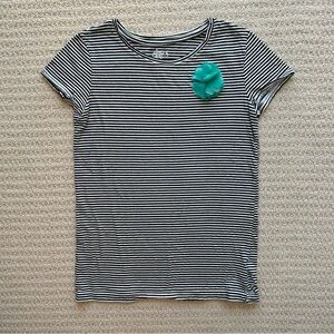 Circo Girls Striped Short Sleeve Teal Flower Shirt
